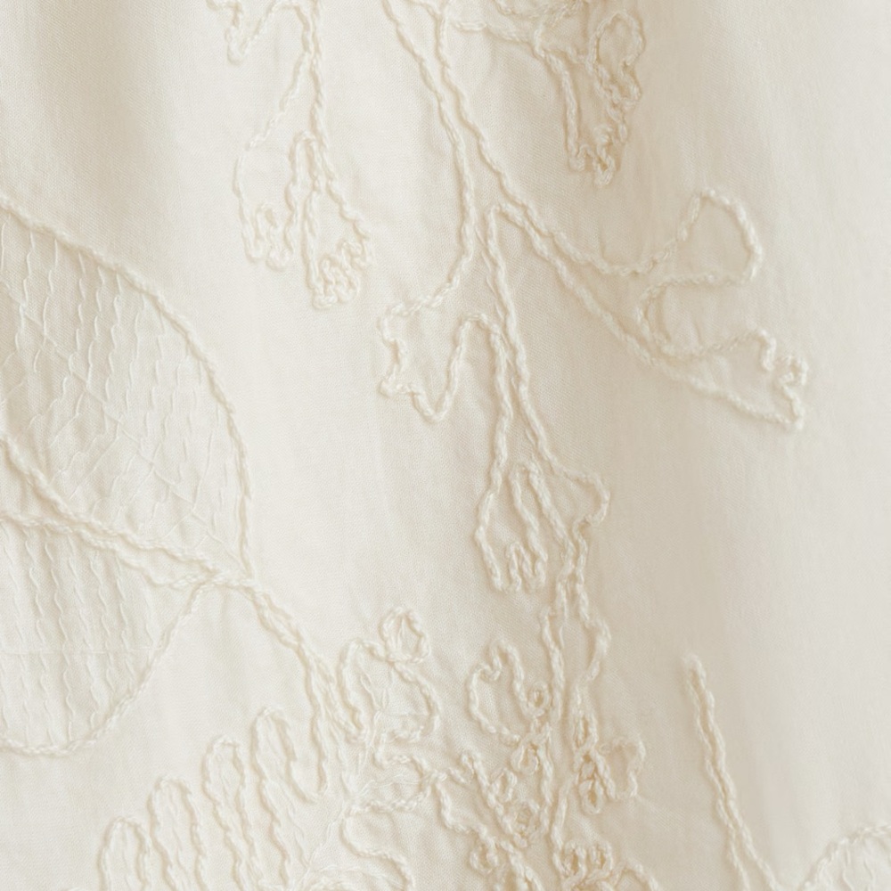 H&M Embroidered Drawstring Pants, Cream, Size M - Picture 6 of 7